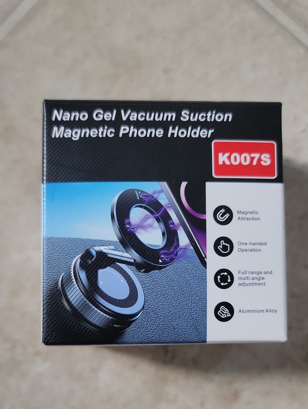 Nano Gel Magnetic Phone Holder K007S - Black